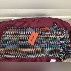 Missoni Long Multicolor Zigzag Knit Scarf NWT